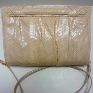 VTG Mary Ann Rosenfeld Peach real snake crossbody Bag